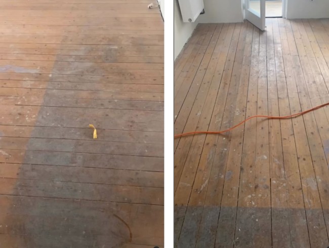 Abgetretene und kaputte Holzfussböden